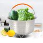 uirend Multifunction Stainless Steel Cookware Steam Basket - Kitchen Cooking Pressure Rice Cooker Silicone Handle Steam Fruit and Vegetable Cleaning Kitchenware Cage For 3/6/8Qt