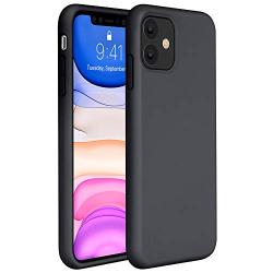 Miracase Liquid Silicone Case Compatible with iPhone 11 6.1 inch(2019), Gel Rubber Full Body Protection Shockproof Cover Case Drop Protection Case (Black)