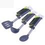 Hjyi Kitchen Cooking silicone kitchenware resistant to high temperature non-stick pot cooking spoon shovel stainless steel handle silicone leakage shovel (3-piece set)