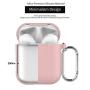 Pothunter-Y Premium Silicone Airpods Case Protective Cover Skin with Carabiner Compatible with Apple Airpods 1 & Airpods 2 (Pink)