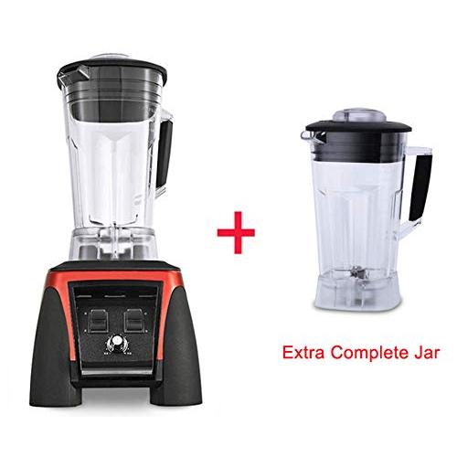 Super Heavy Duty Commercial Professional Power Blender Juicer Food Processor Mixer 3Hp 45000Rpm 2200W 2L Jar,Red Extra Jar,Us Plug