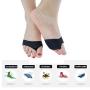 Anti Grinding Forefoot Cushion, Gel Sleeves Pads Anti-Pain Insoles Gel Protection Toe Undies Pads Nylon Paw Half Sole Protector Silicone Metatarsal Ball of Foot Pads Foot Pain Ballet Dance (S, Black)