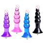 Zripool 10.5x2.5cm Medical Silicone Amal Dilator Whisper Quiet Masturbator Beads Butt Plùg Strong Suction Cup 5 Balls Anus Stimulate ?e-x Toys for Women Men