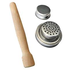 Natural Wood Muddler + Stainless Steel Mason Jar Cocktail Shaker Lid with Silicone Seal | The Perfect Bar Tool Set for your Mojito, Caipirinha, Martini, Margaritas Drinks & More.