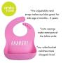 Simka Rose Silicone Bib - Waterproof Baby Bibs for Girls and Boys - Perfect for Babies and Toddlers - Easy to Clean Feeding Bibs - Excellent Baby Shower Gift - Set of 2 (Plum/Pink)