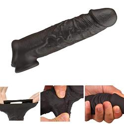 FDA Privacy 10.8 Inch Silicone Penile Condom ZSHBM Expander Expands Male Chastity Toys Lengthen Cock Sleeves Dick Socks Black Color