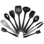 JINPENGRAN 10 Sets of Silicone Kitchenware, Non-Stick Silicone, Environmentally Friendly Cooking Tools,Black