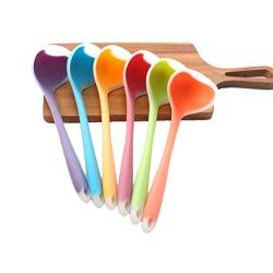 Hjyi Silicone Kitchen tools thickened semi-bright silicone spoon silicone kitchenware silicone spoon resistant to high temperature silicone spoon (set of six pieces)