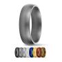 SafeRingz Metallic Silicone Wedding Ring, Made in The USA, Men or Women, Size 4-18