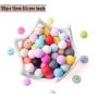 Baby Silicone Teether Beads 100pcs 15mm BPA Free Food Grade Teething Beads Mix-Color DIY Jewelry Chewable Nursing Necklace Accessories