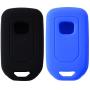 Velsman 7 Buttons Key FOB Silicone Cover Case Protector Keyless Entry Case Holder Compatible with 2018 2019 Honda Odyssey Elite - Free Wrist Strap (Black and Blue)