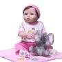 Binxing Toys Reborn Baby Dolls Silicone Full Body Girl 22 inch 56cm Real Toddler Bebe Doll Waterproof with ( Bottle Toy, Magnet Pacifier ,Clothes ,Puppet Toy Safety Tested for 3+ (Realistic)