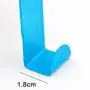 MOVEmen Color Stainless Steel Double Door Back Hook Kitchenware Umbrella Clothes Garbage Bag Hook Jewelry Stand Bathroom Hook Clothing Support Mop Clip Towel Rack Kitchen Storage Rack (Blue)