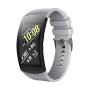 NotoCity Compatible Samsung Gear Fit2 Pro Band Solft Silicone Gear Fit2 Watch Strap Samsung Gear Fit2 Pro Smartwatch Bands Man Women(Black/Grey, Large)