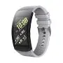 NotoCity Compatible Samsung Gear Fit2 Pro Band Solft Silicone Gear Fit2 Watch Strap Samsung Gear Fit2 Pro Smartwatch Bands Man Women(Black/Grey, Large)