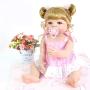 PURSUEBABY Toddler Washable Full Body Reborn Toddler Vinyl Baby Girl Doll with Curly Blonde Hair, 22 Inch Baby Doll with Magnetic Pacifier Looks Real (Natalie)