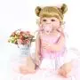 PURSUEBABY Toddler Washable Full Body Reborn Toddler Vinyl Baby Girl Doll with Curly Blonde Hair, 22 Inch Baby Doll with Magnetic Pacifier Looks Real (Natalie)
