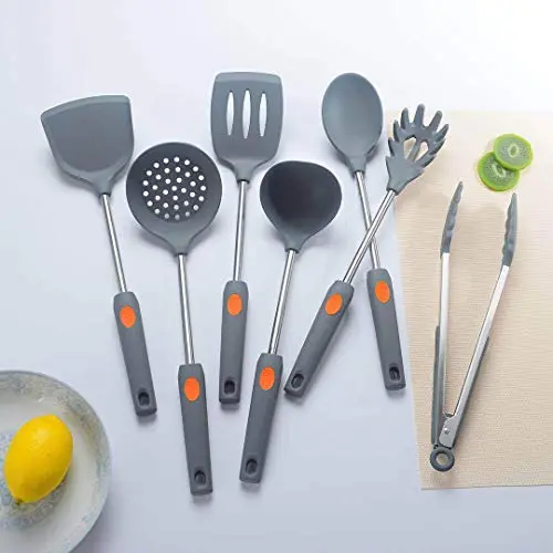Silicone Kitchenware Kitchen Set - 304 Stainless Steel Silicone Kitchen Set - Silicone Kitchen Set Spatula Set - Silicone Appliance Cookware Set