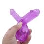 PRETYZOOM Silicone Double Headed Ended Dildo Dong G Spot Dildo Toy for Women (Purple)