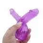 PRETYZOOM Silicone Double Headed Ended Dildo Dong G Spot Dildo Toy for Women (Purple)