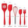 Silicone Kitchen Utensil Set - Professional 10 Piece Kitchen Utensils - Nonstick Silicone and Heat Resistant Kitchenware - Easy to Use & Clean (Red)