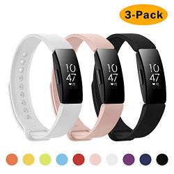 NANW 3-Pack Compatible with Fitbit Inspire HR Bands/Fitbit Inspire Band, Adjustable Soft Silicone Inspire Straps for Women Men Sports Replacement Accessories Bands for Inspire/Inspire HR