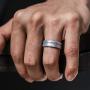 ThunderFit Mens Silicone Rings 7 Rings / 4 Rings / 1 Ring - Brushed Top Beveled Edges Rubber Wedding Bands 6.35mm Wide - 2mm Thick