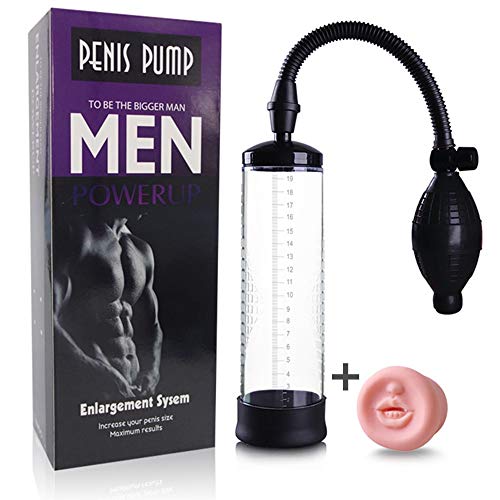 Held Enlarger P?n?s Air Pump for Man - Mens Supplement Paint Sprayers Toys - Male Hand Extender - Manual Enlargement Vacuum Device for B?ginner - Strong Mens Power for Great - Silicone - Black