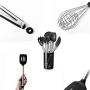 TECHLINK 9pcs Kitchenware Set Silicone Kitchen Utensil Stainless Steel Cooking Tools Nonstick Non-Scratch Heat Resistant Easy Clean & Store Non Toxic Gadget