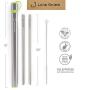 Reusable Straws, Metal Straws, Stainless Steel Straws, Set of 2, with Travel Case, Cleaning Brush - Straight Straw Kit - Portable for Personal Use, 8.5 inches, Drinking Accessories, by Lime Skies