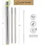 Reusable Straws, Metal Straws, Stainless Steel Straws, Set of 2, with Travel Case, Cleaning Brush - Straight Straw Kit - Portable for Personal Use, 8.5 inches, Drinking Accessories, by Lime Skies