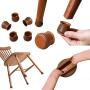 16 Pcs Silicone Chair Leg Floor Protectors with Felt Pads, Floor Vent Covers for Protecting Hardwood Floors Scratches and Reduce Noise, Smooth Moving for Furniture Feet (Small-16PCS, Round-Brown)