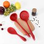 Silicone Kitchenware, 4-Piece Cooking Spoon Shovel Non-Stick Pan, Heat-Resistant, Easy To Clean, Baking Tool Shovel Spoon Set Kitchen Utensils,Red