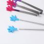 BigFamily Stainless Steel Silicone Salad Bread Serving Pliers Kitchenware Kitchen Mini Tong Clip Barware