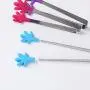 BigFamily Stainless Steel Silicone Salad Bread Serving Pliers Kitchenware Kitchen Mini Tong Clip Barware