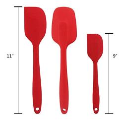 Kitchenware Utensils Set 3 Piece Premium Silicone Heat Resistant Non-Stick Baking Professional Cake Tools Red