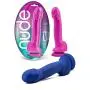 9.5" Realistic Sensa Feel Dual Density Dildo - Platinum Silicone - Long Cock and Balls Dong - Suction Cup Harness Compatible - Sex Toy for Women - Sex Toy for Adults (Violet)