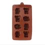 1PCS Hippo Lion Bear Shape 3D Silicone Mold, Jelly, Chocolate,Cake Decorating DIY Kitchenware ,Bakeware (1, Brown)