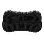 ELFRhino Bath Sponge 2 in 1 Silicone Shower Brush Natural Bristle Massager Brush Gentle Scrub Skin Exfoliation For Face and Body Massage Nubs Improve Cellulite Black