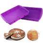 Orgrimmar 2 Packs Baking Silicone Rectangular Cake Pans Bakeware Bread Baking Mold NonStick Easy Demoulding Purple