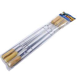 Stainless Steel Barbecue Fork with Wooden Handle (6 Packs)