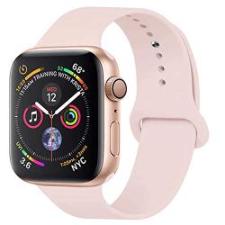 YANCH Compatible with for Apple Watch Band 38mm 42mm 40mm 44mm, Soft Silicone Sport Band Replacement Wrist Strap Compatible with for iWatch Series 4/3/2/1, Nike+,Sport,Edition