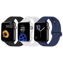 VATI Sport Band Compatible for Apple Watch Band 38mm 40mm 42mm 44mm, Soft Silicone Sport Strap Replacement Bands Compatible with 2019 Series 5 iWatch Apple Watch Series 4/3/2/1, Sport, Nike+, Edition