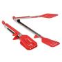GKPLY Silicone Kitchenware 2 Piece Non-Stick Food Clip Tool Set Baking BBQ Utensils, Kitchen Gadgets, (Red and Black)