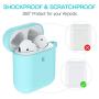 Marge Plus for AirPods Case, Silicone Cover 360°Protective AirPods Shockproof Case with Pom Pom Keychain Compatible with Apple AirPods 2 & 1 [Front LED Visible]