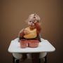 Mushie Silicone Baby Bib | Adjustable Fit Waterproof Bibs (Raw Sienna)