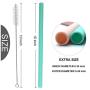 Senneny Set of 12 Silicone Drinking Straws for 30oz and 20oz Tumblers Yeti/Rtic- Reusable Silicone Straws BPA Free Extra Long with Cleaning Brushes- 12 Straight (8mm diameter)