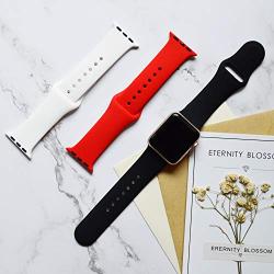 TIMTU Sport Band Compatible with Apple Watch Band 40mm 38mm 42mm 44mm, Soft Silicone Strap Replacement for Apple Watch Series 5 4 3 2 1 for Women/Men