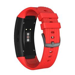 NotoCity Compatible Samsung Gear Fit2 Pro Band Solft Silicone Gear Fit2 Watch Strap for Samsung Gear Fit2 Pro Smartwatch Bans(Red, Large)