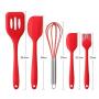ZEERKEER Mokpi 10 Piece Silicone Cooking Utensils Kitchen Utensil set Heat Resistant Non-Stick Cooking Tools Professional Kitchenware Made of Food Grade Silicone Material (Red)